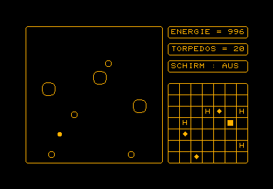 Krieg der Sterne game screenshot for Commodore PET